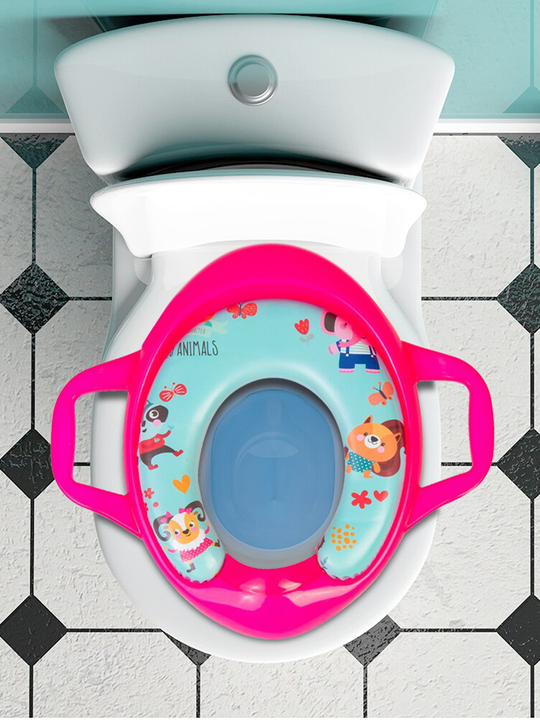 Buy Baby Moo Infants Blue & Pink Animals Potty Seat With Handle Baby