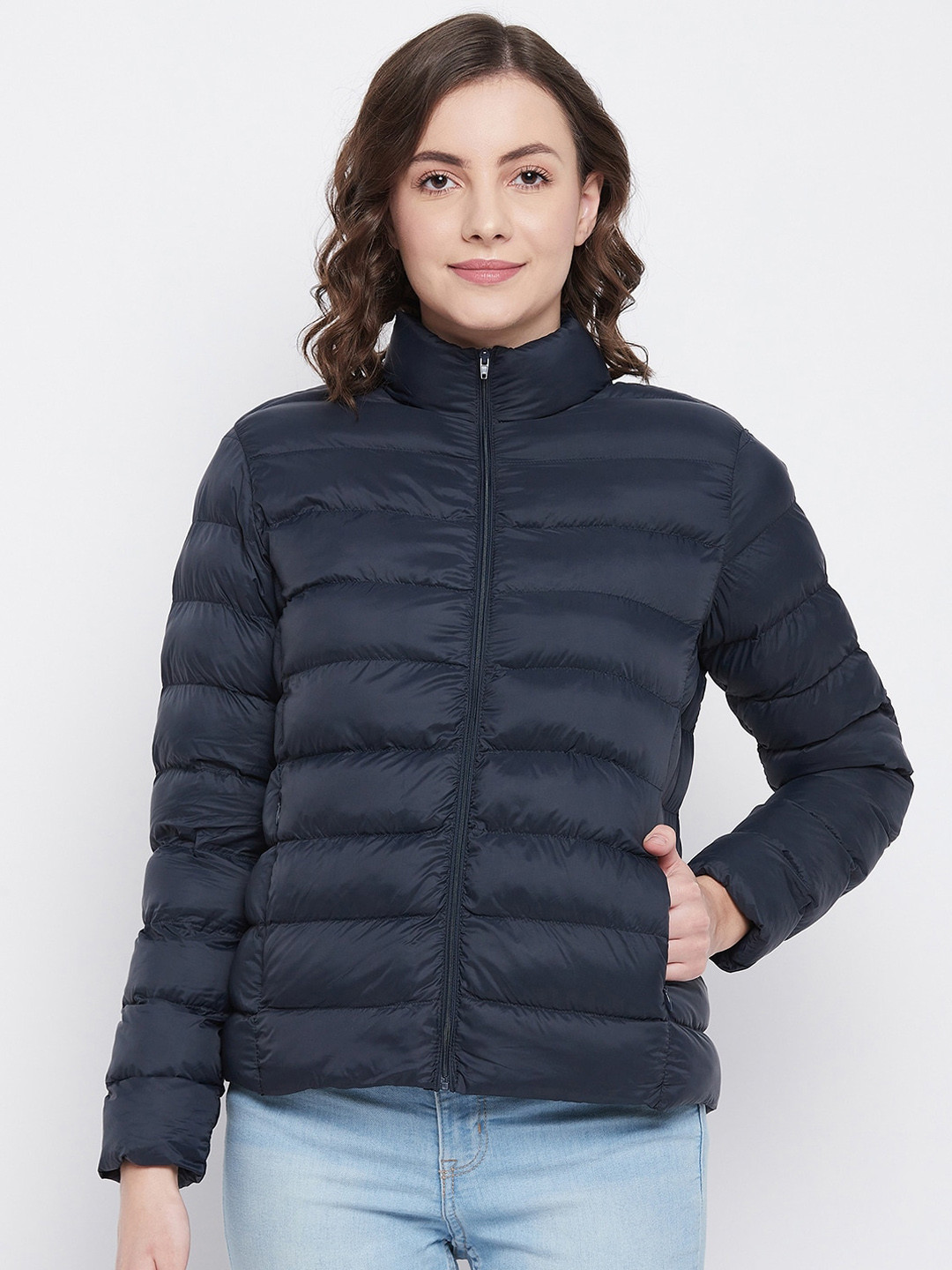 Buy Octave Women Navy Blue Puffer Jacket Jackets for Women 16570286