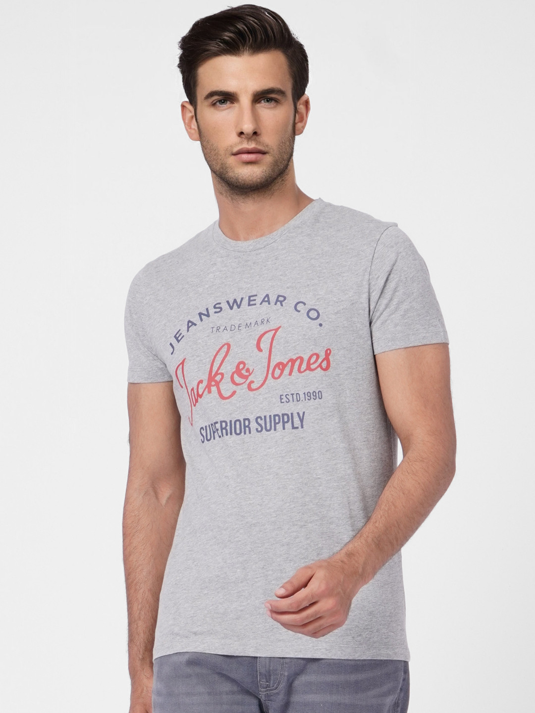 Buy Jack & Jones Brand Logo Printed Slim Fit T Shirt Tshirts for Men 16573204 Myntra