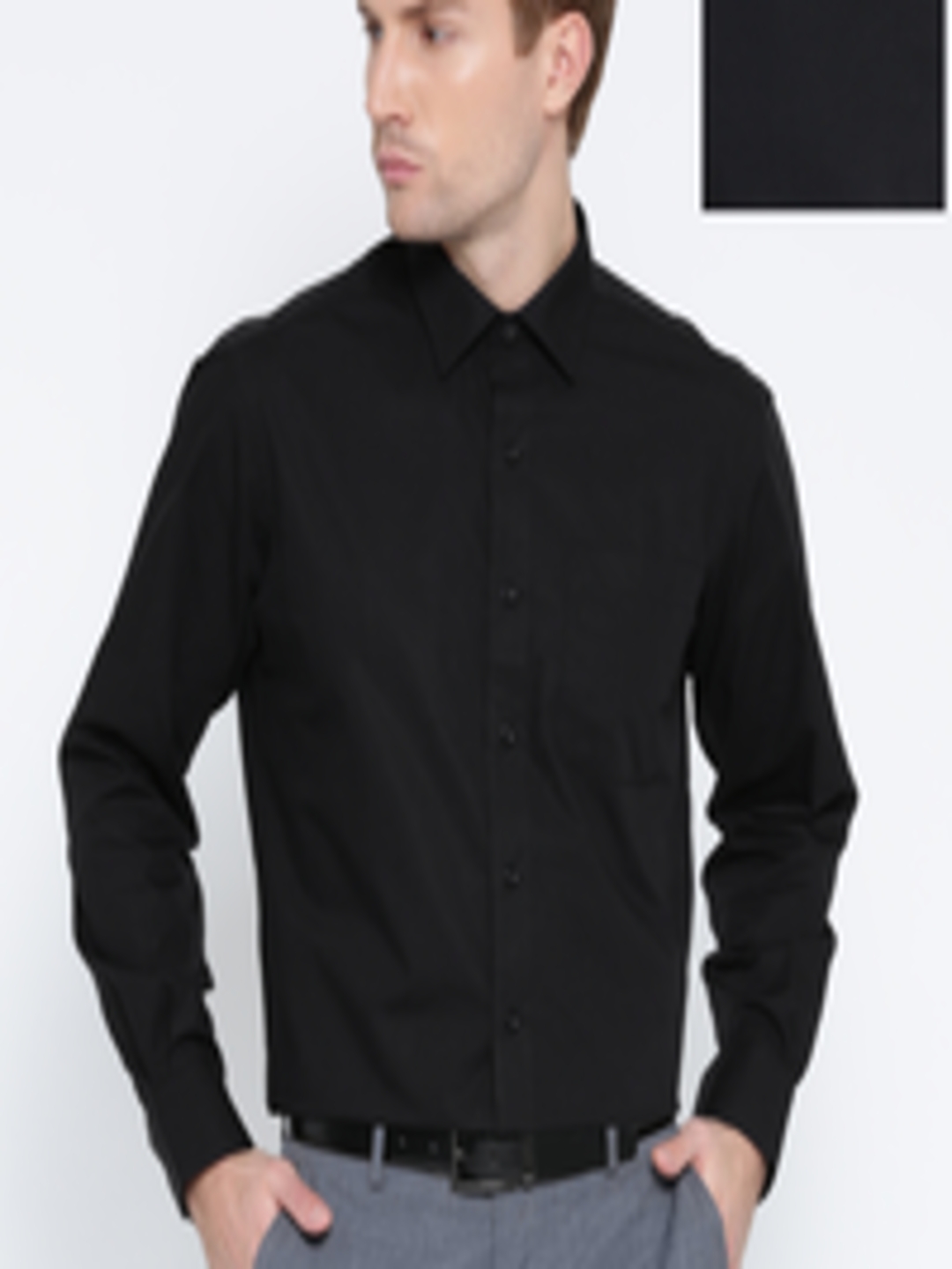 Buy John Players Men Black Solid Formal Shirt - Shirts for Men 1657381 ...