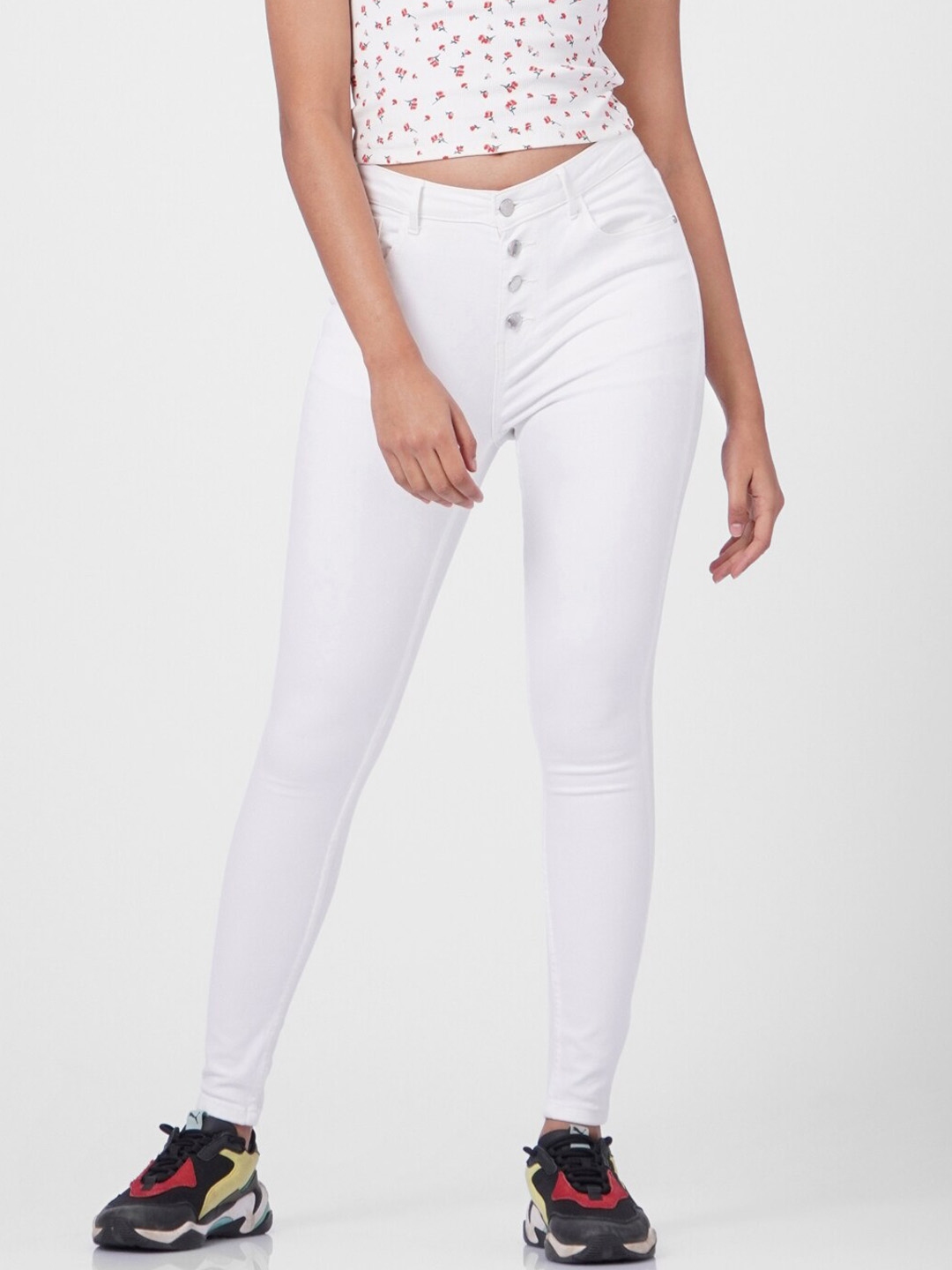zara white high rise jeans