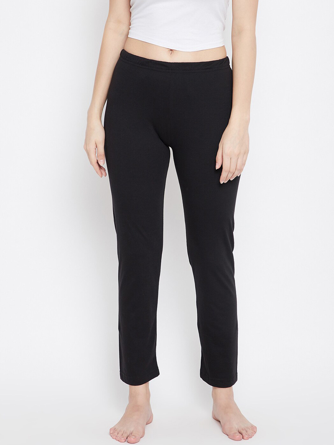 Buy FRENCH FLEXIOUS Women Black Solid Lounge Pants Lounge Pants for
