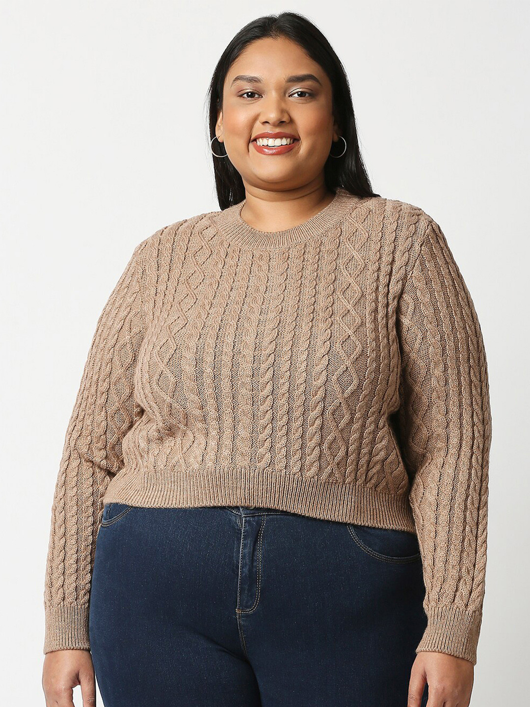 Buy 20Dresses Women Beige Acrylic Sweater Sweaters for Women 16583272