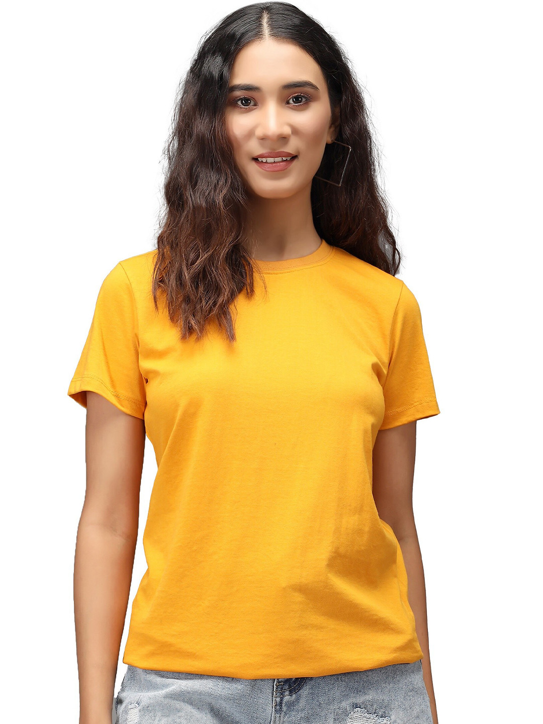 Buy PockMAN Women Mustard Yellow T Shirt Tshirts for Women 16589608