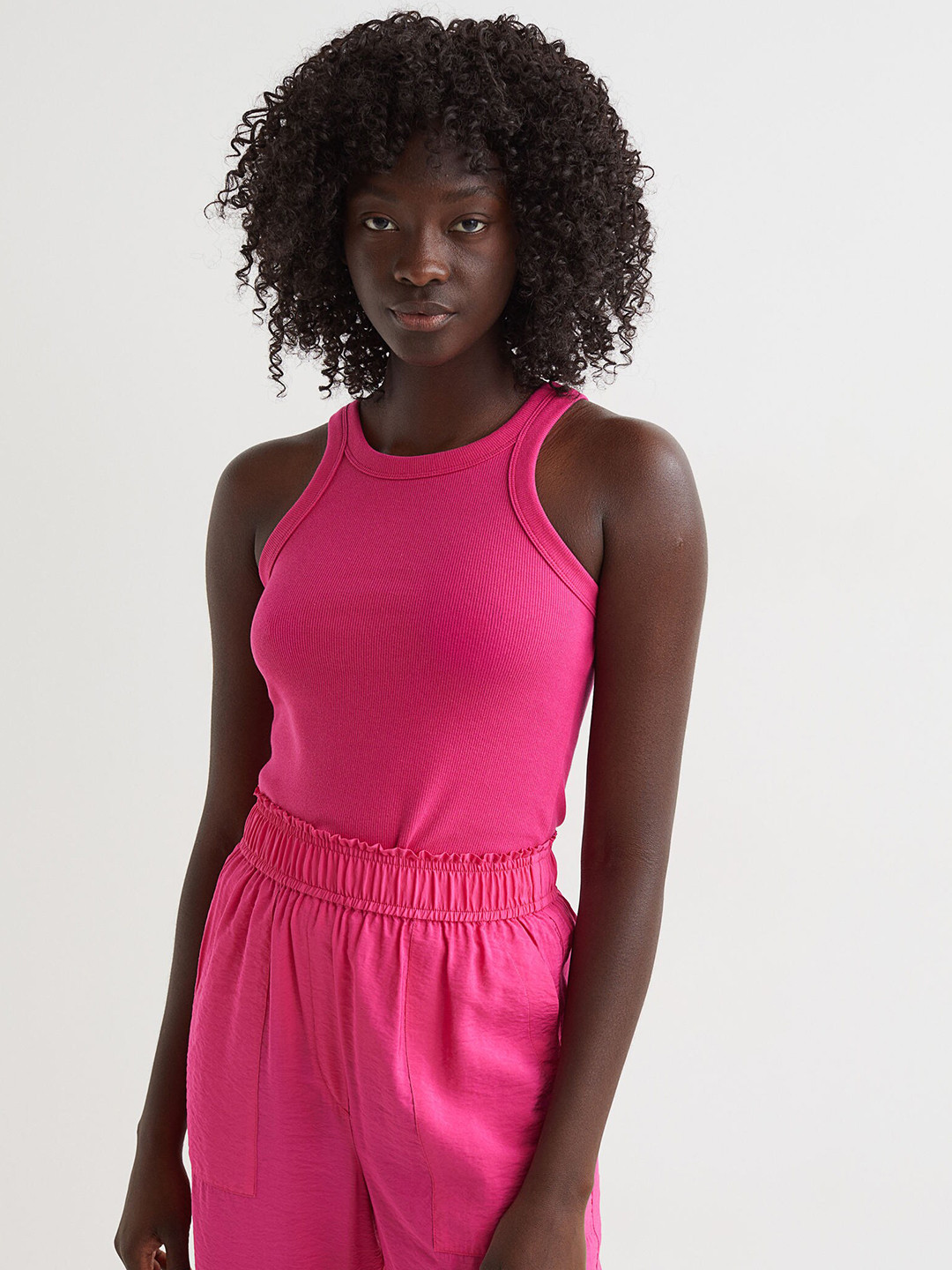 Buy H&M Women Pink Ribbed Vest Top Tops for Women 16591050 Myntra