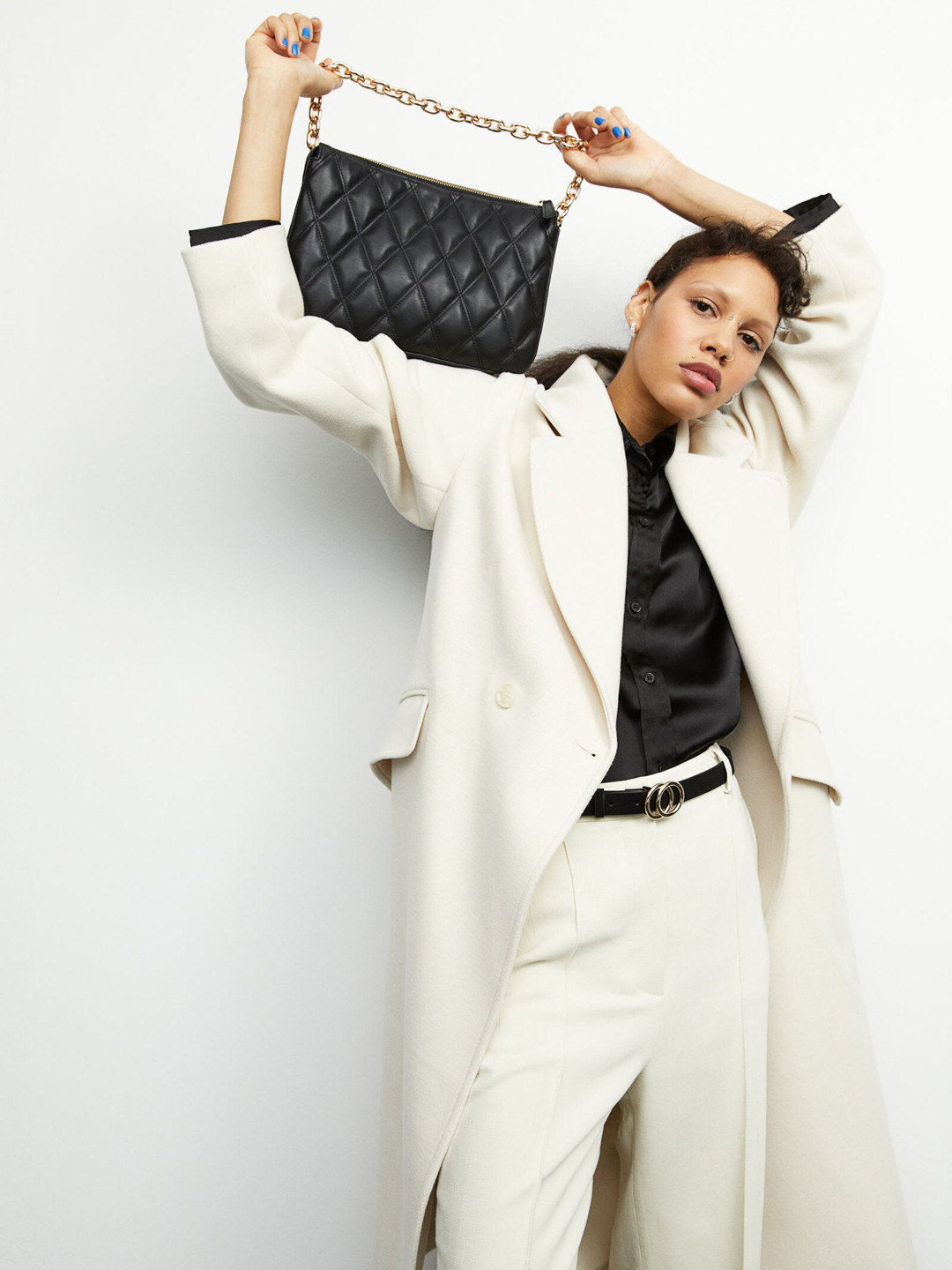 Buy H&M Women Black Quilted Shoulder Bag Handbags for Women 16591258 Myntra