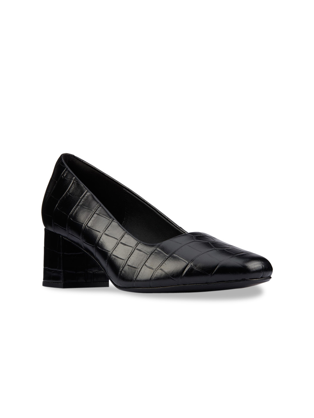 clarks block heel pumps