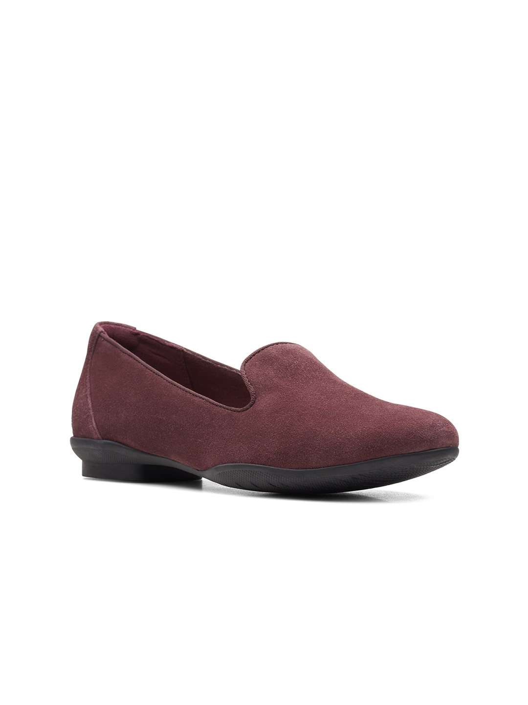 Buy Clarks Women Burgundy Suede Slip On Sneakers - Casual Shoes for ...
