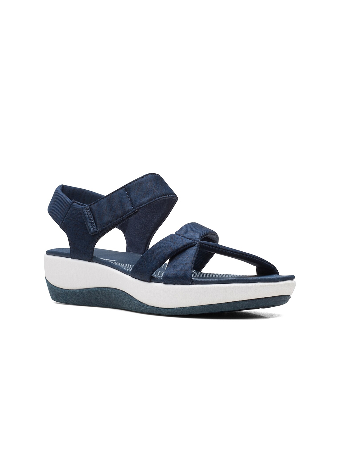 Buy Clarks Navy Blue Solid Wedge Heeled Sandals - Heels for Women ...