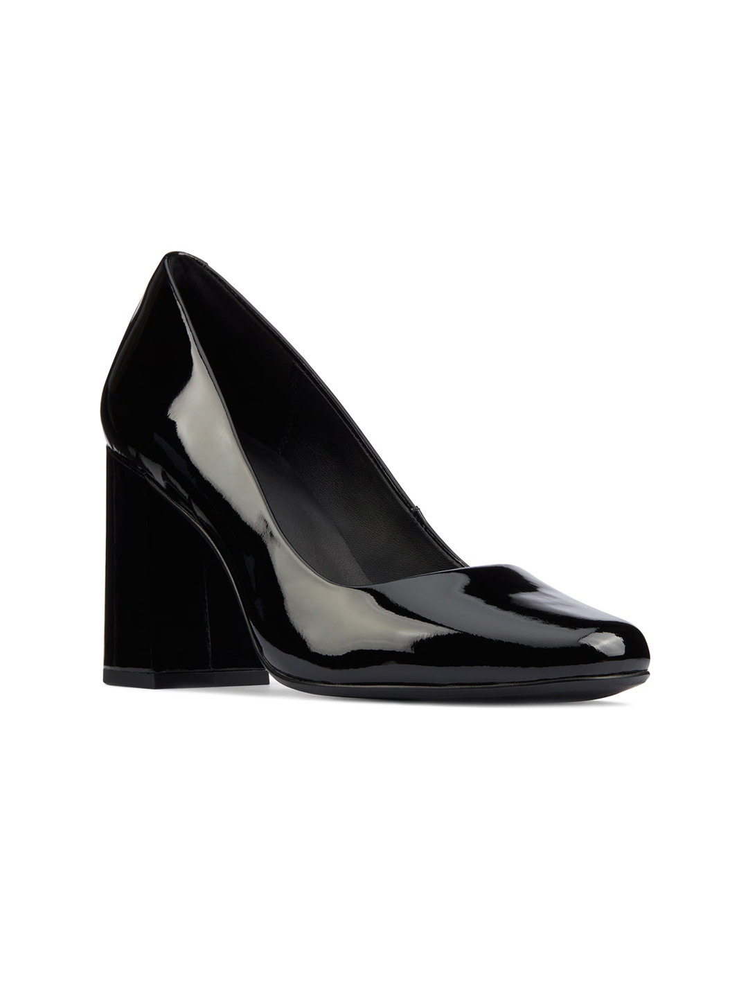 Buy Clarks Black Leather Work Block Pumps Heels for Women 16595014