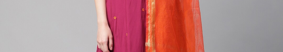 Buy Rangriti Women Assorted Embroidered Kurta With Skirt & Dupatta ...