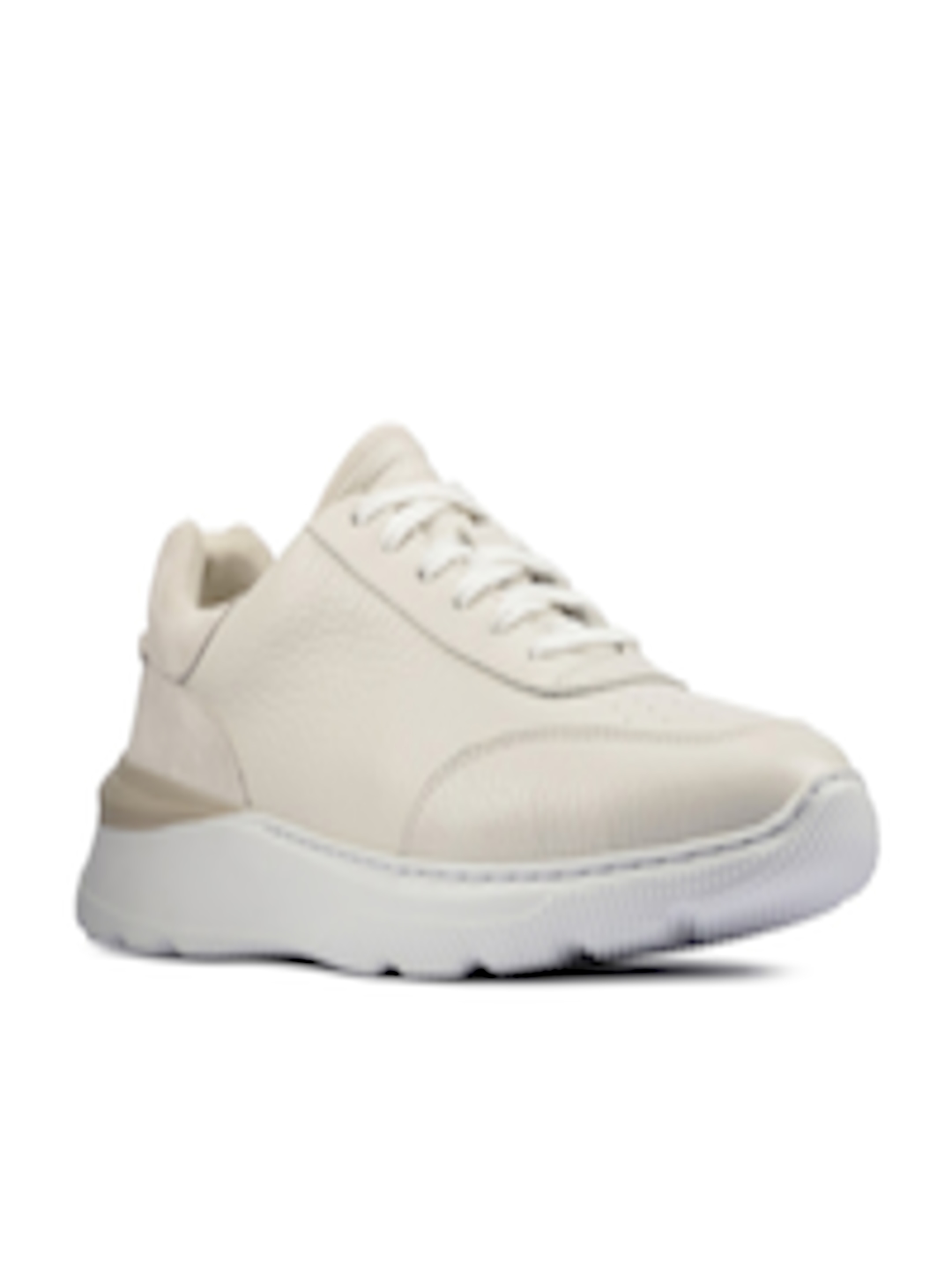 Buy Clarks Men White Solid Leather Sneakers - Casual Shoes for Men ...