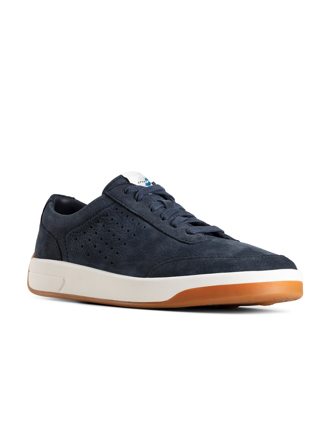 Buy Clarks Men Navy Blue Leather Sneakers - Casual Shoes for Men ...