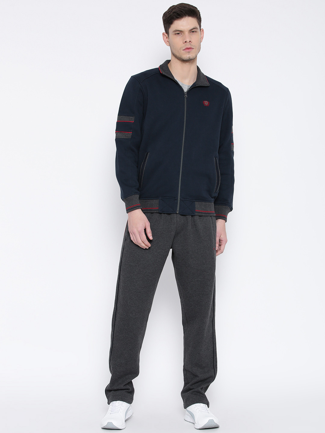 Buy Monte Carlo Navy & Charcoal Grey Tracksuit Tracksuits for Men