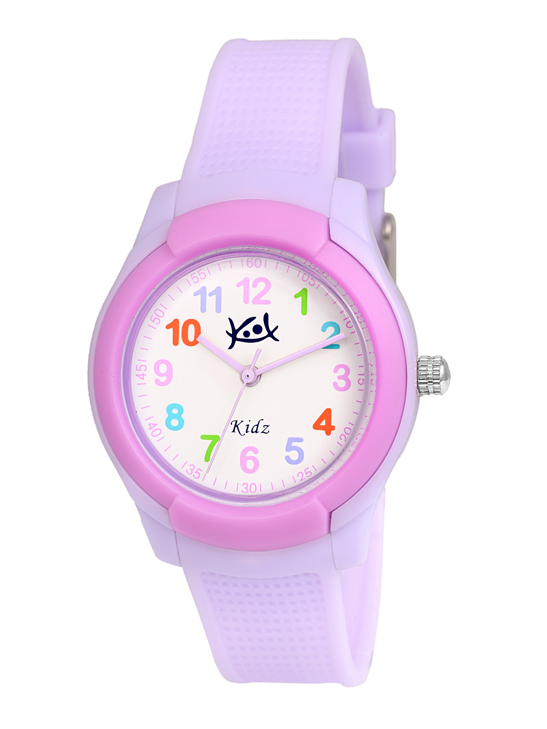 Buy Kool Kidz Kids White Printed Dial & Purple Strap Analogue Watch