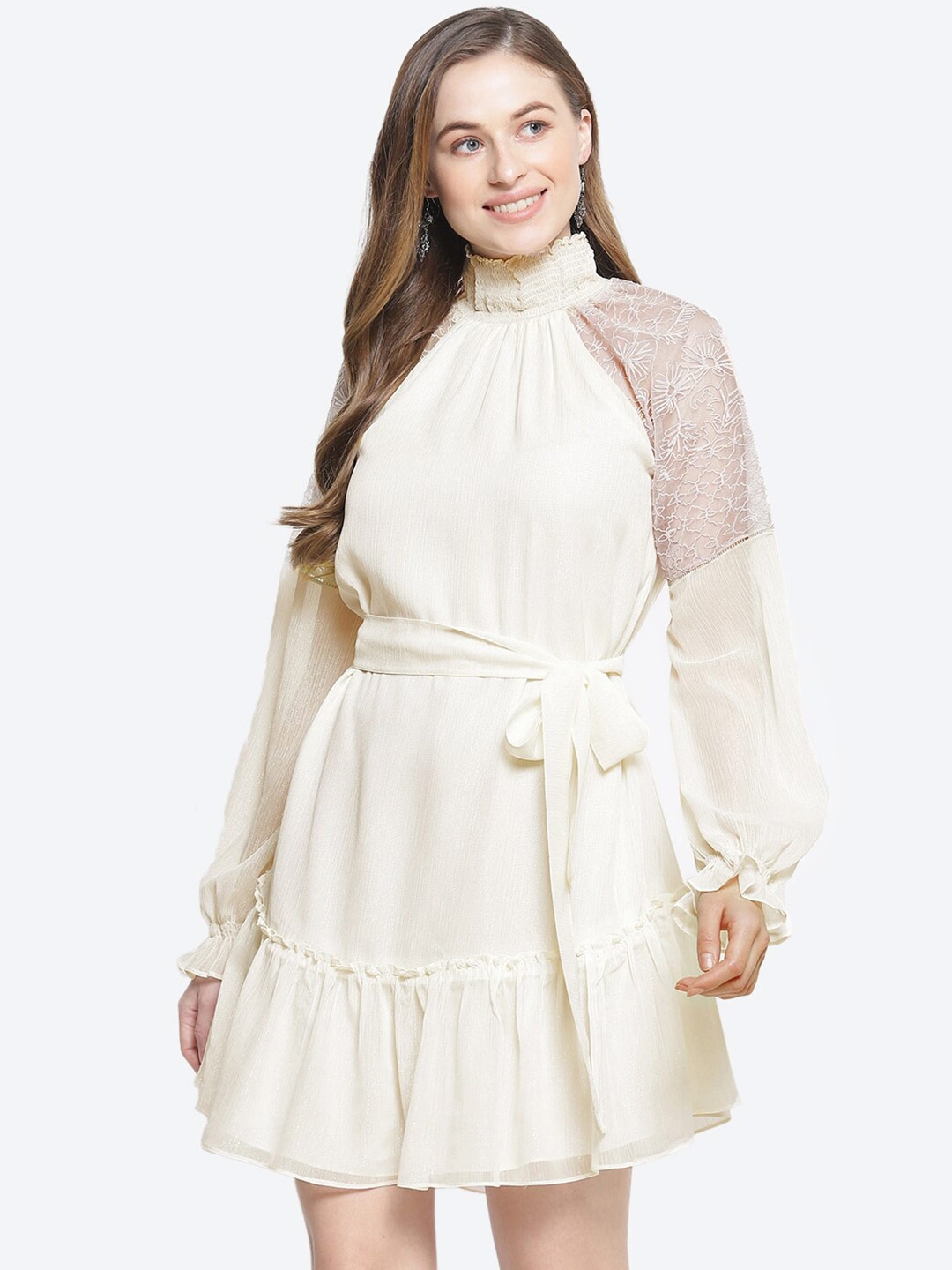 Buy Radka Off White Georgette A Line Dress - Dresses for Women 16603906 ...