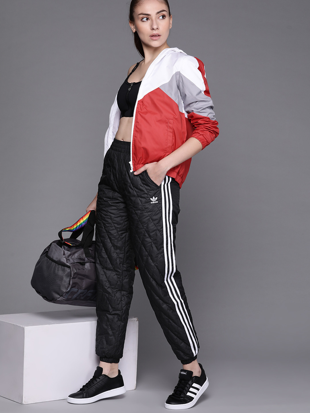 Buy ADIDAS Originals Women Black Adicolor Classics Quilted Joggers