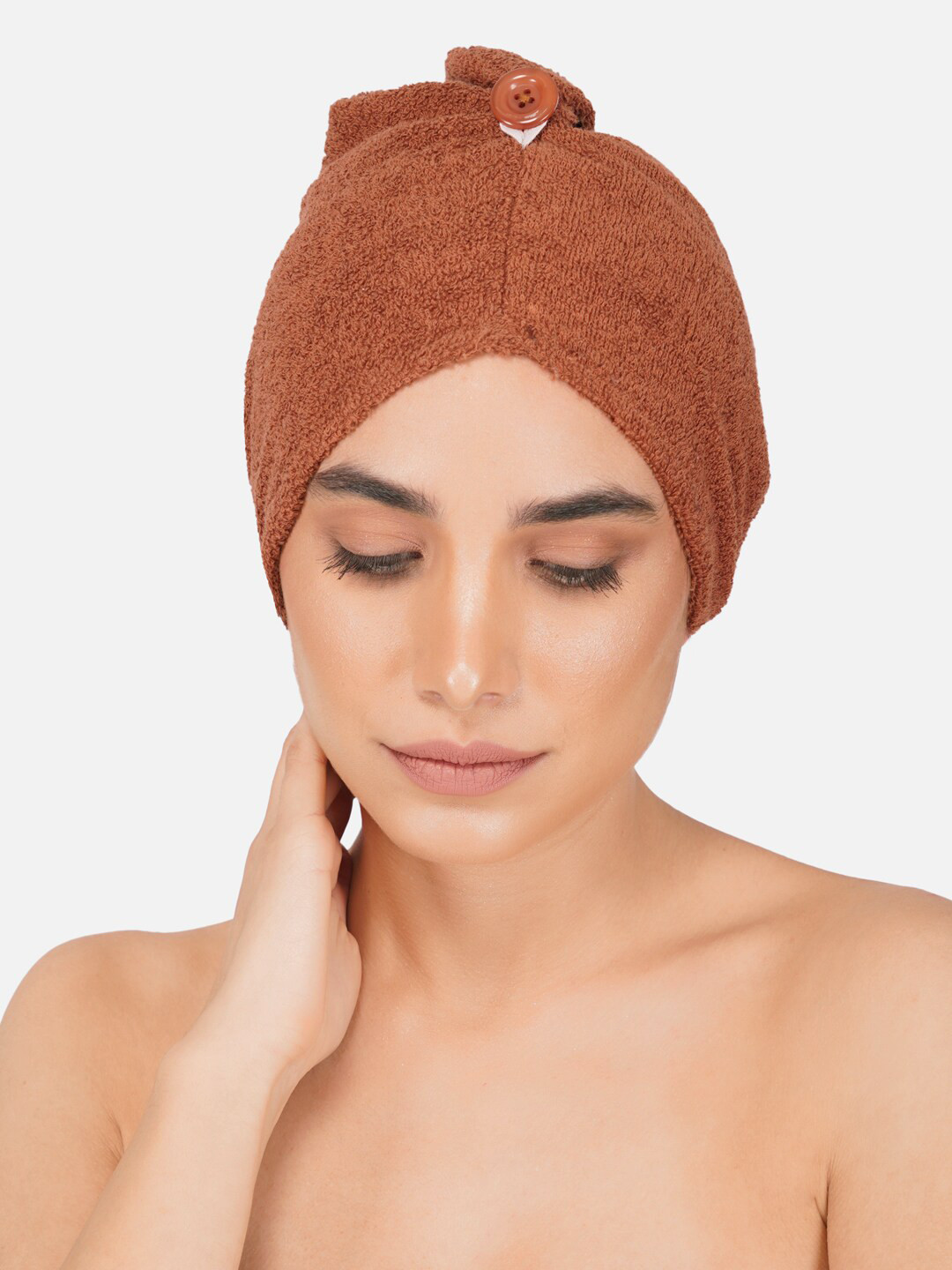 Buy RANGOLI Woman Brown Solid 400 GSM Pure Cotton Hair Drying Bath ...