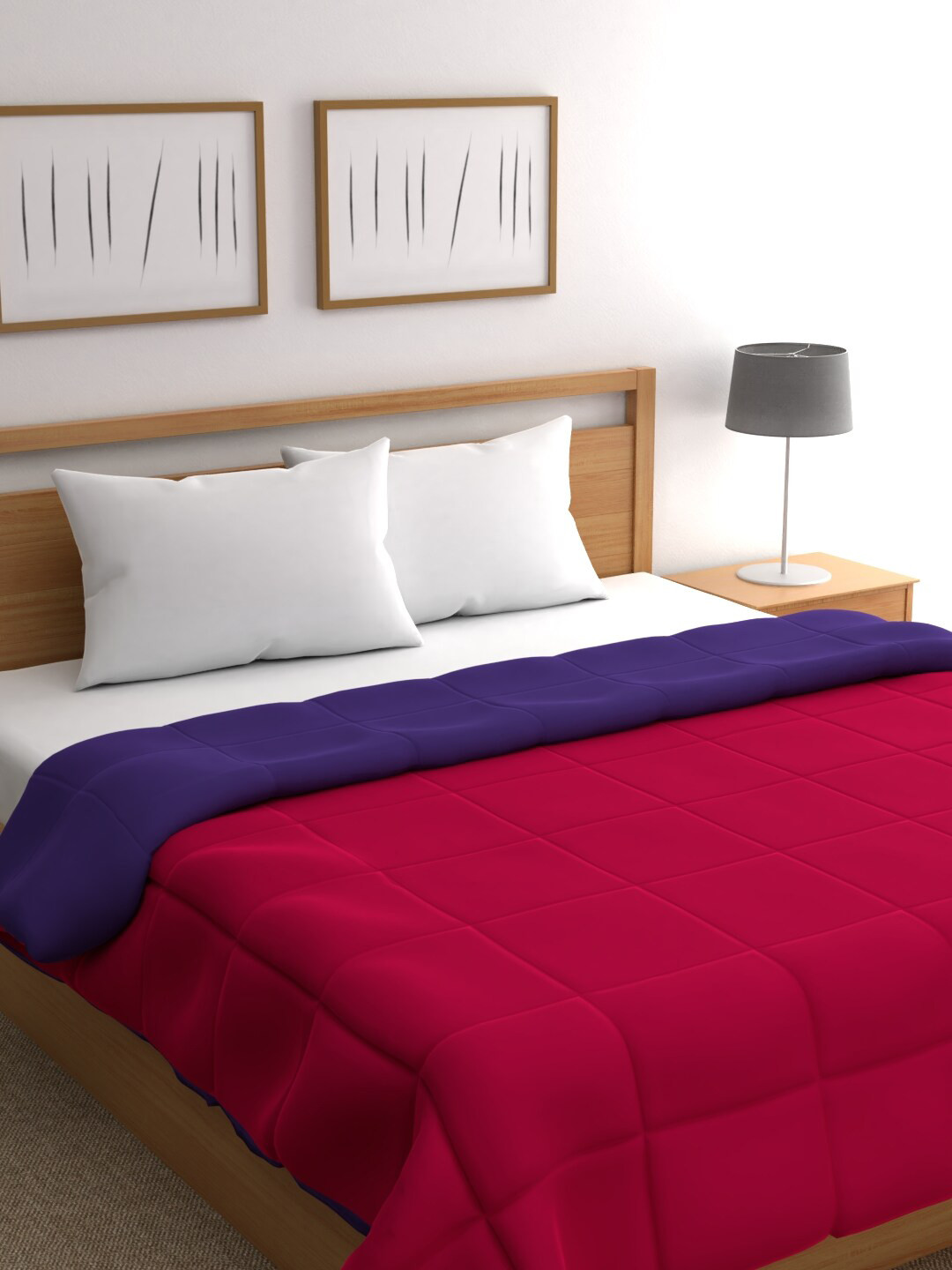 Buy Raymond Home Pink Solid AC Room 110 GSM Double King Bed Quilt