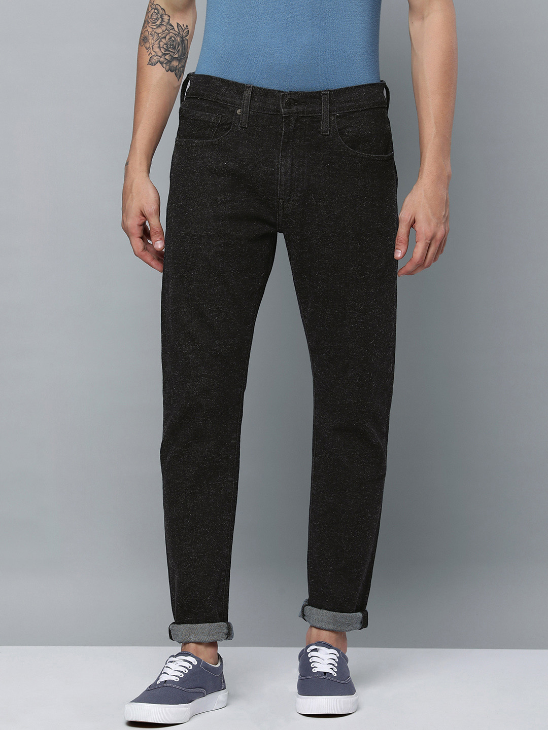 Buy Levis 512 Men Charcoal Grey Slim Taper Fit Mid Rise Clean Look