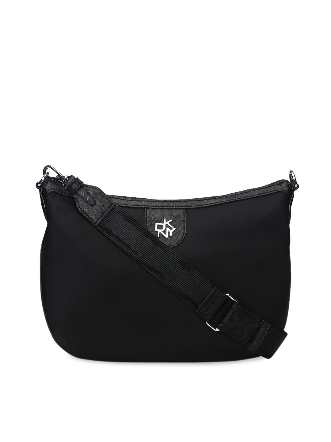 Buy DKNY Black Leather Structured Sling Bag Handbags for Women