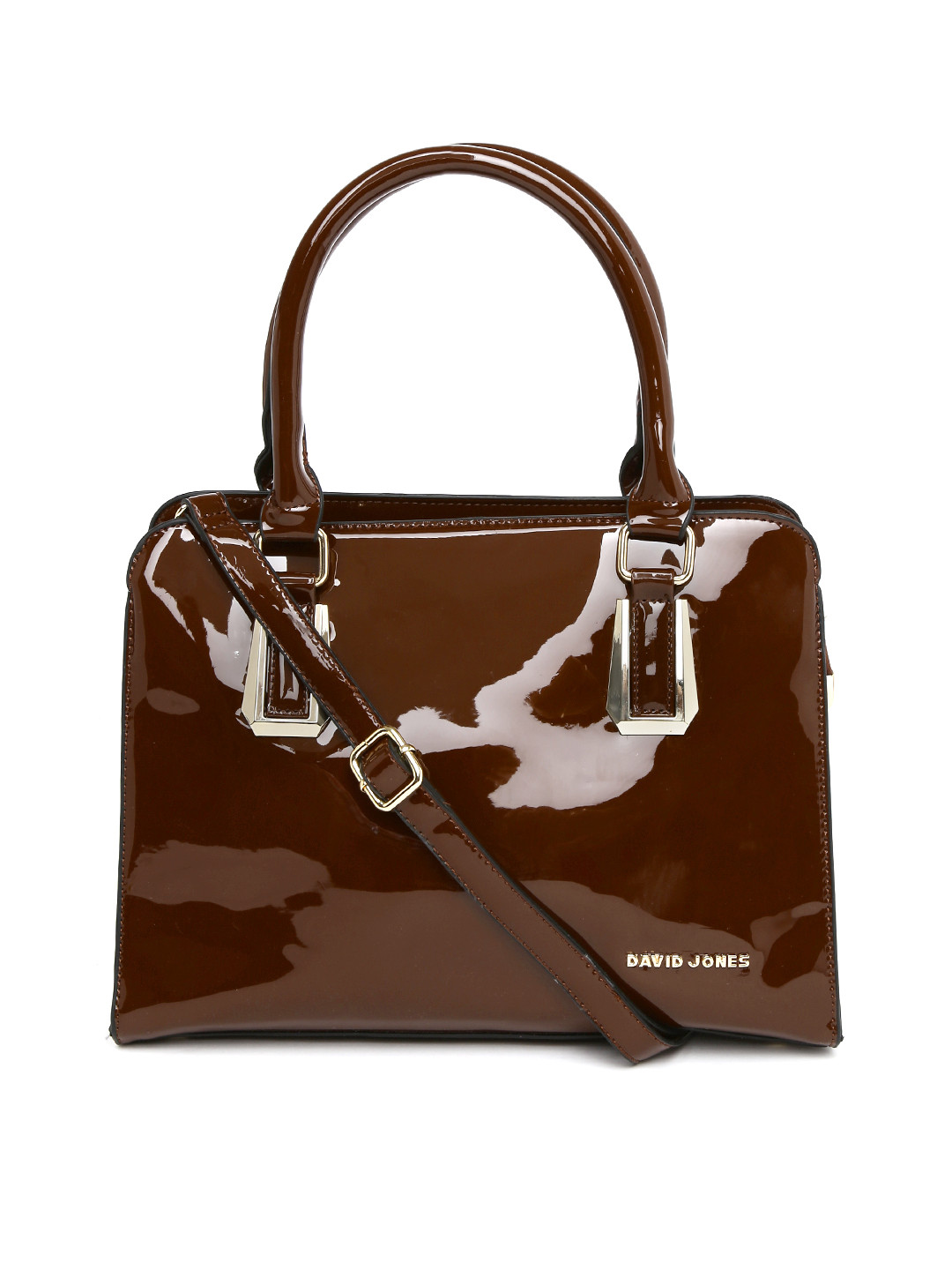 Buy David Jones Brown Glossy Shoulder Bag Handbags for Women 1661738
