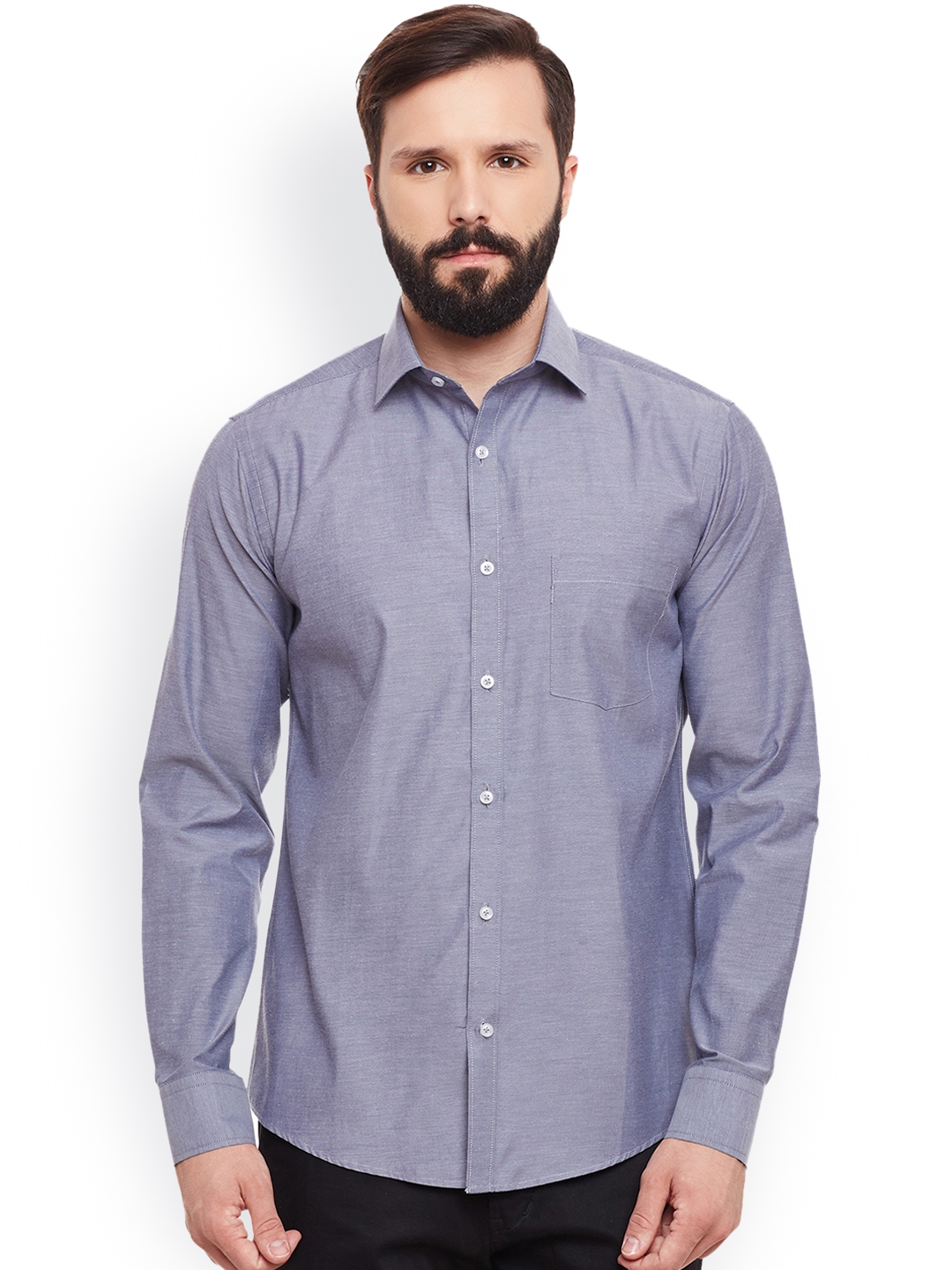 Buy Alvin Kelly Men Grey Slim Fit Solid Casual Shirt - Shirts for Men ...