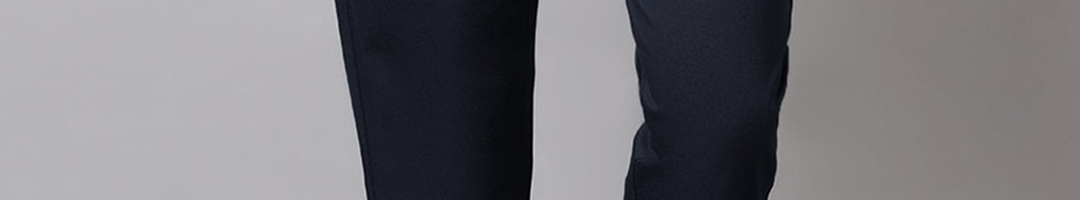 Buy Richlook Men Navy Blue Slim Fit Trousers - Trousers for Men ...