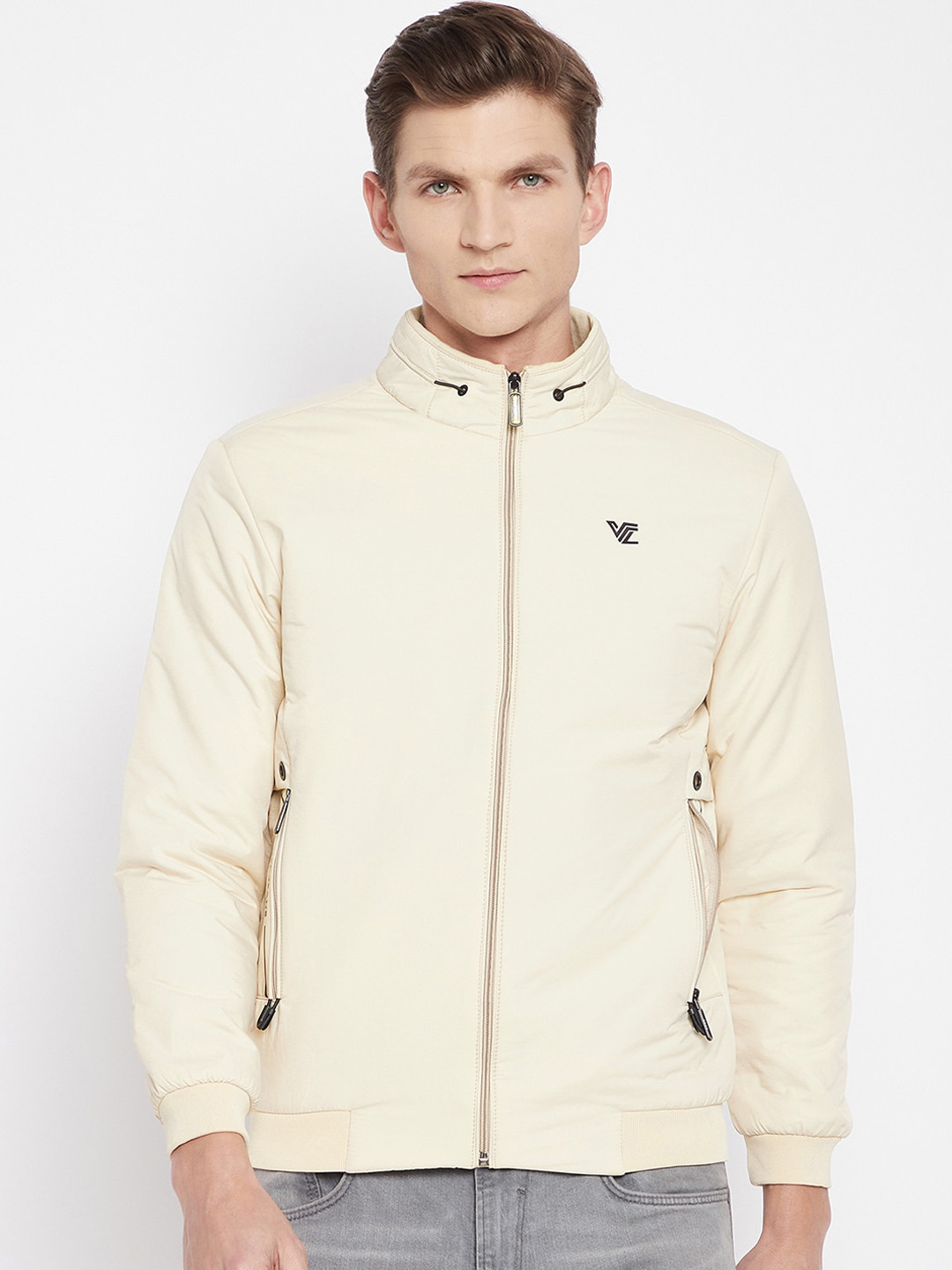 Buy Camey Men Cream Coloured Solid Lightweight Bomber Jacket Jackets for Men 16637638 Myntra
