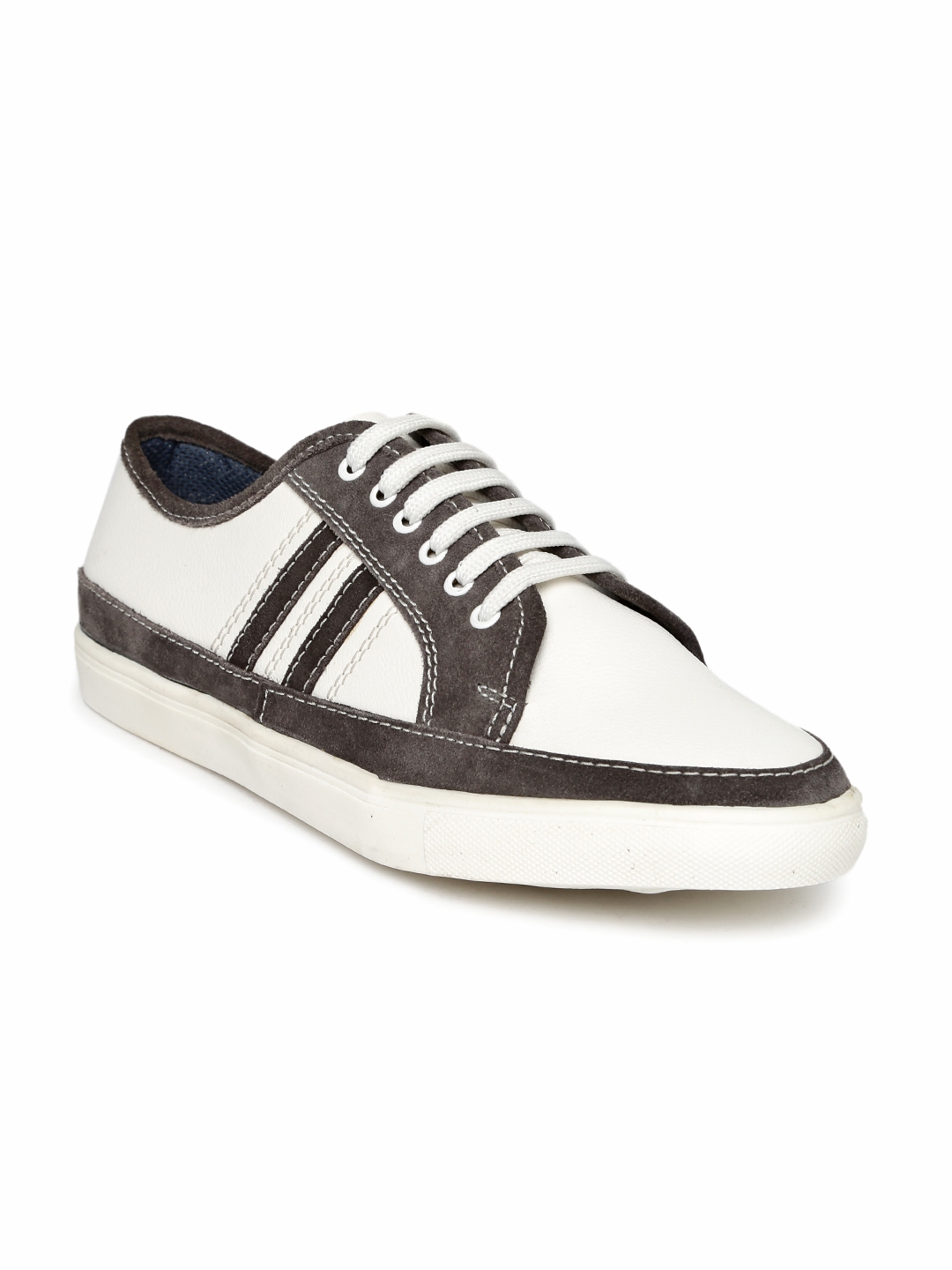 Buy San Frissco Men White & Grey Colourblock Sneakers - Casual Shoes for Men 1664668 | Myntra