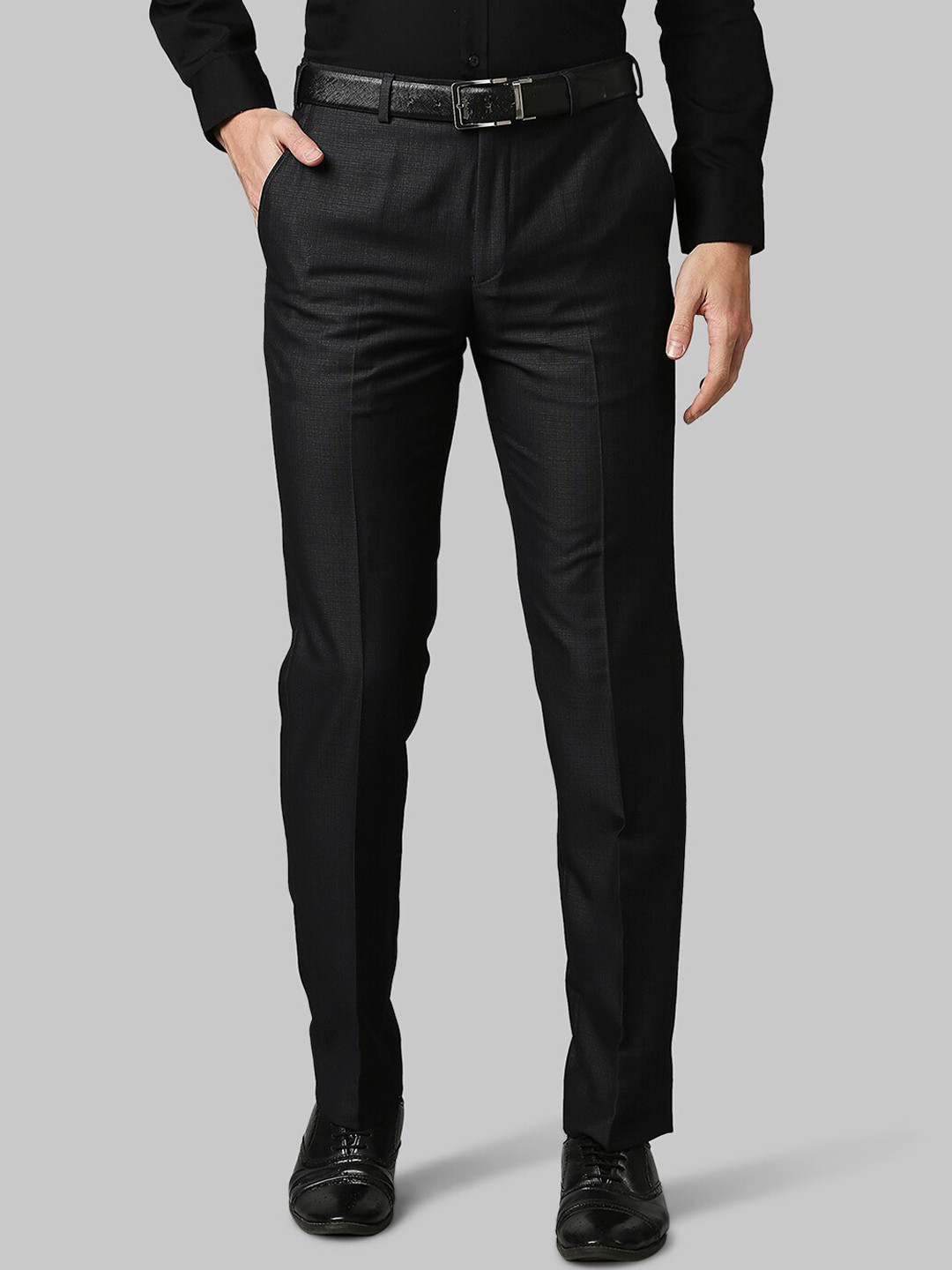 Buy Park Avenue Men Charcoal Grey Trousers - Trousers for Men 16659786 ...