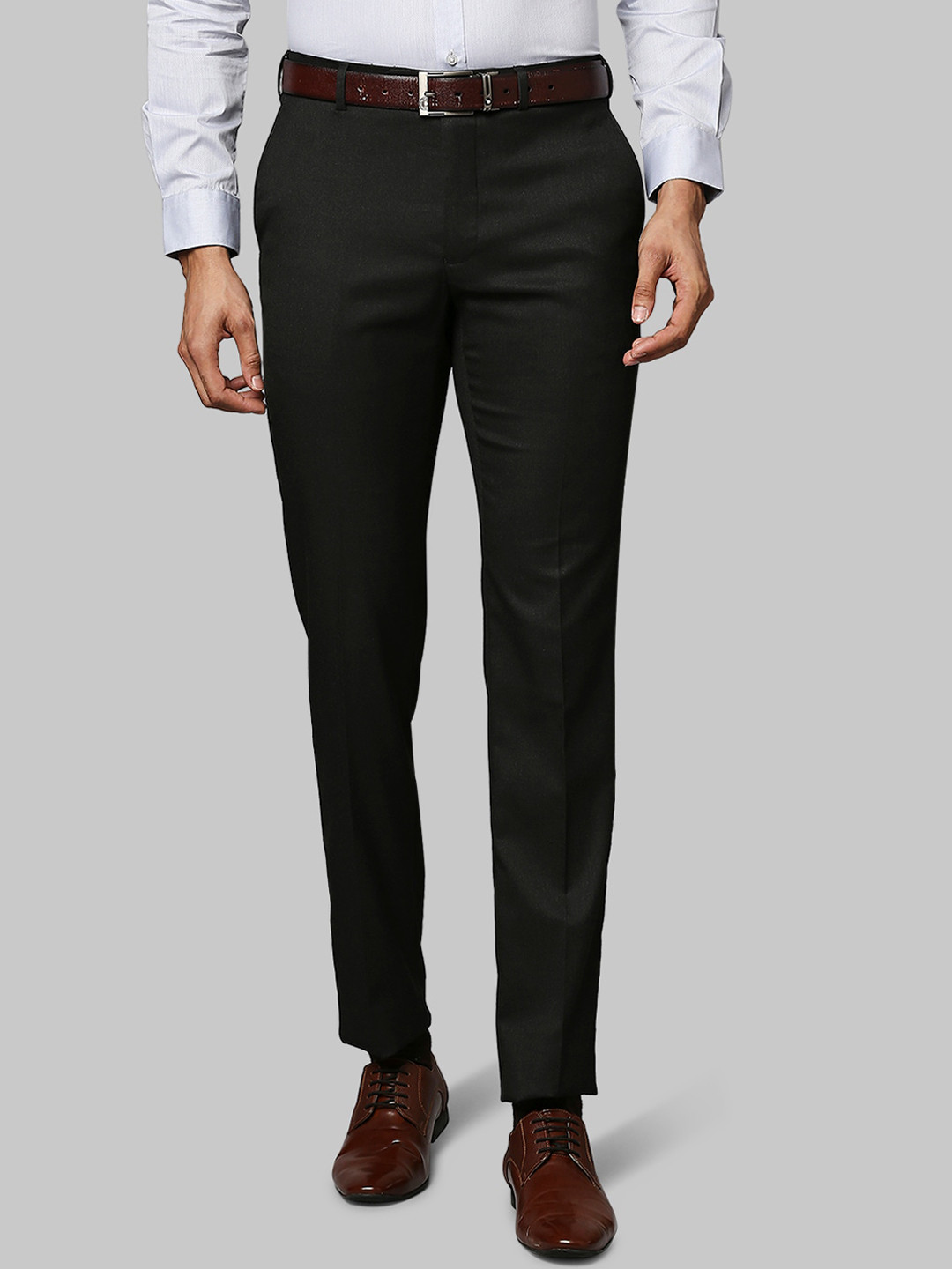 Buy Raymond Men Charcoal Slim Fit Trousers Trousers for Men 16660066