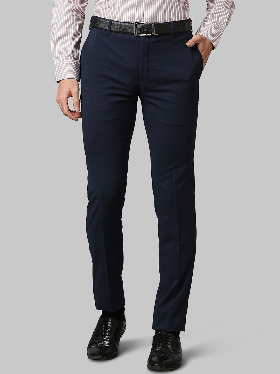 Buy Raymond Men Navy Blue Slim Fit Trousers - Trousers for Men 16660152 ...