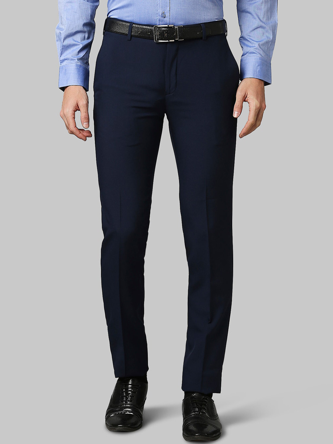 Buy Raymond Men Navy Blue Slim Fit Trousers - Trousers for Men 16660178 ...