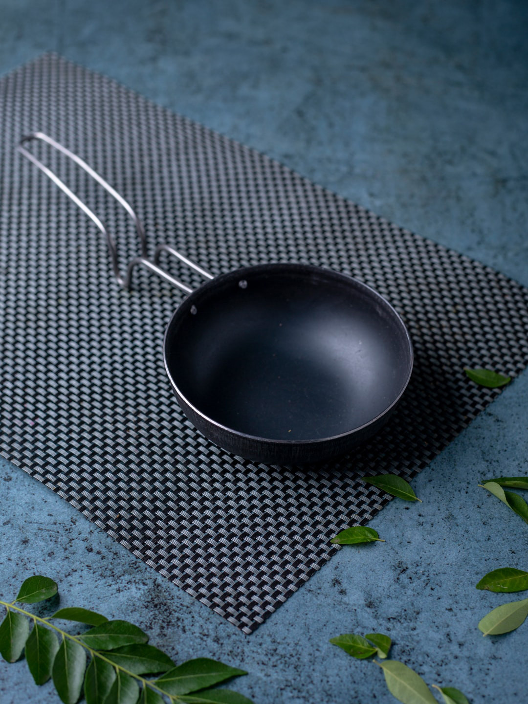 Buy The Indus Valley Black Pre Seasoned Iron Tadka Pan With Steel