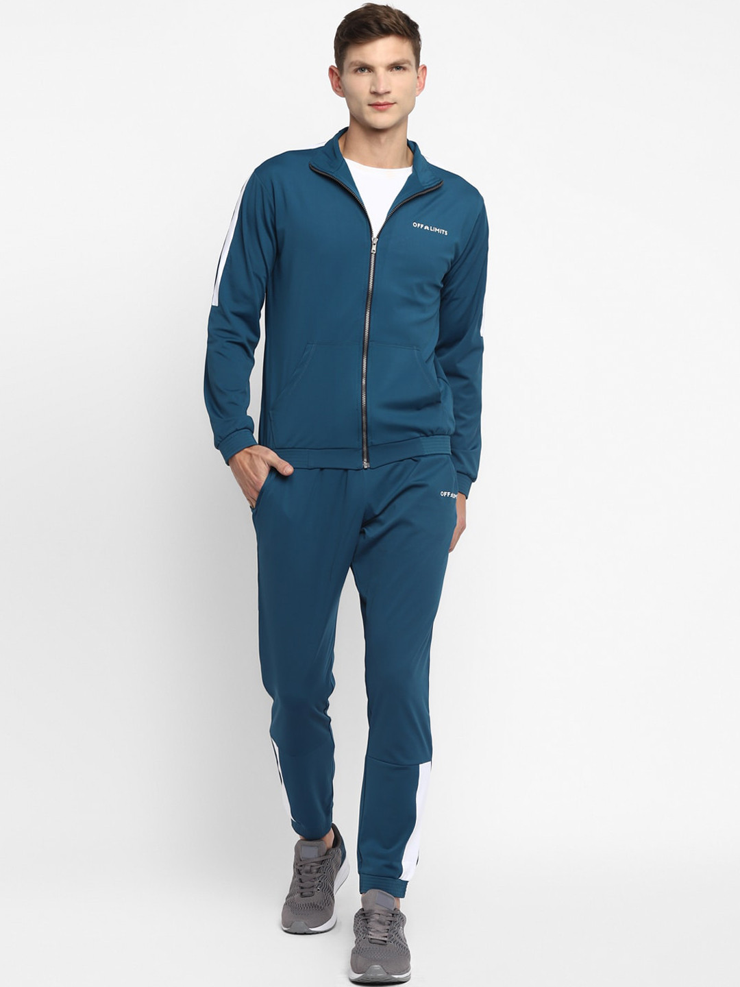 Buy OFF LIMITS Men Teal Blue Solid Tracksuit Tracksuits for Men