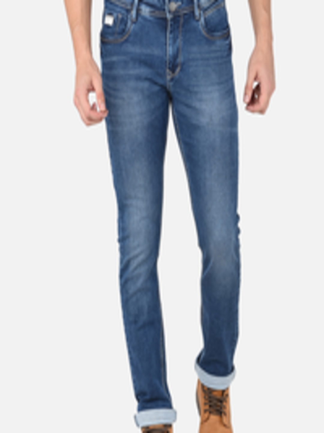 Buy Oxemberg Men Blue Lean Slim Fit Light Fade Jeans - Jeans for Men ...