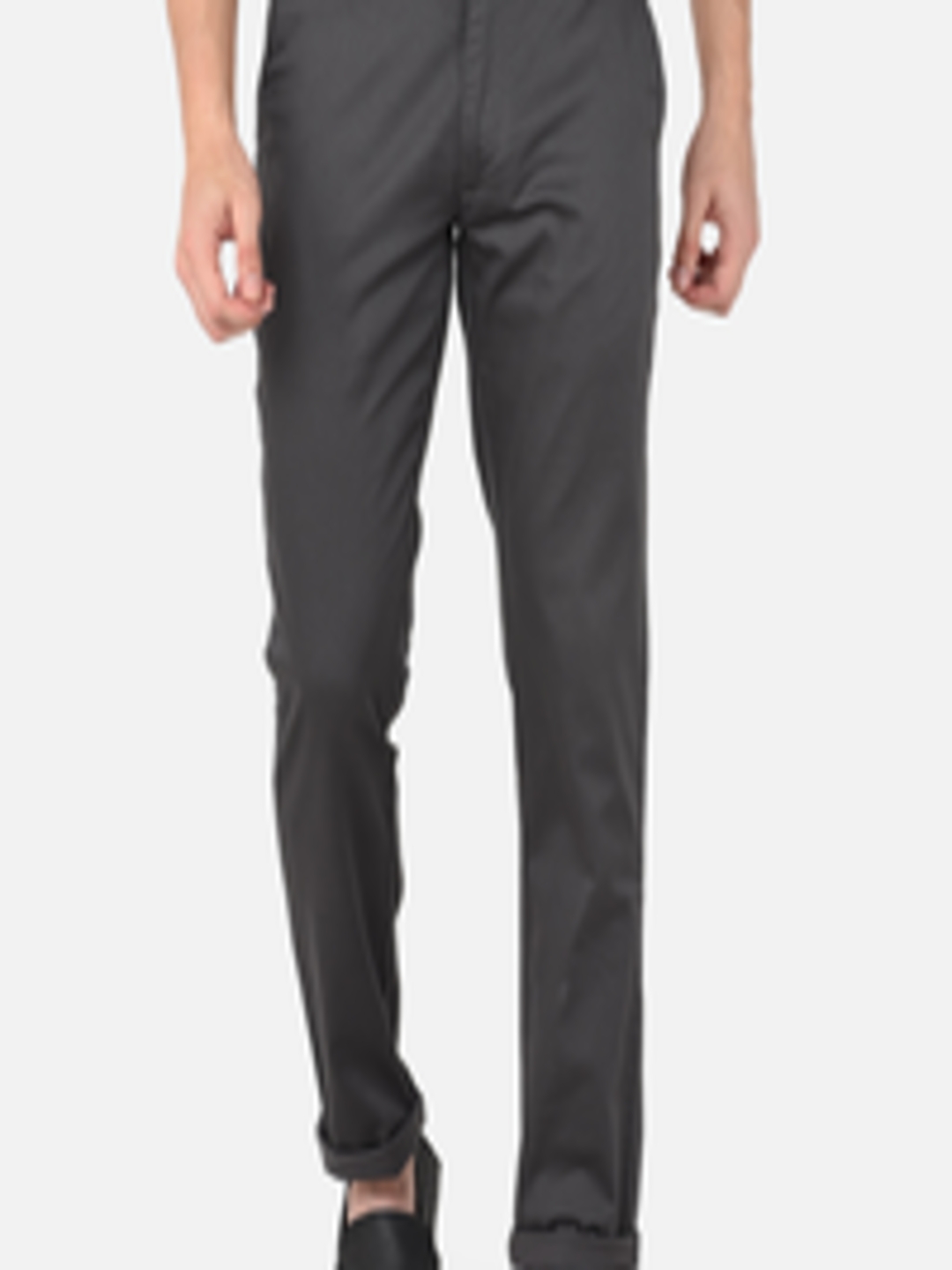 Buy Oxemberg Men Grey Slim Fit Trousers - Trousers for Men 16667758 ...
