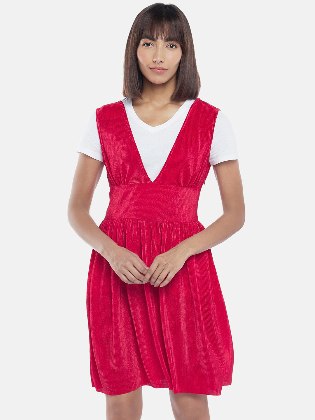 Buy People Red Pinafore Dress Dresses for Women 16668602 Myntra