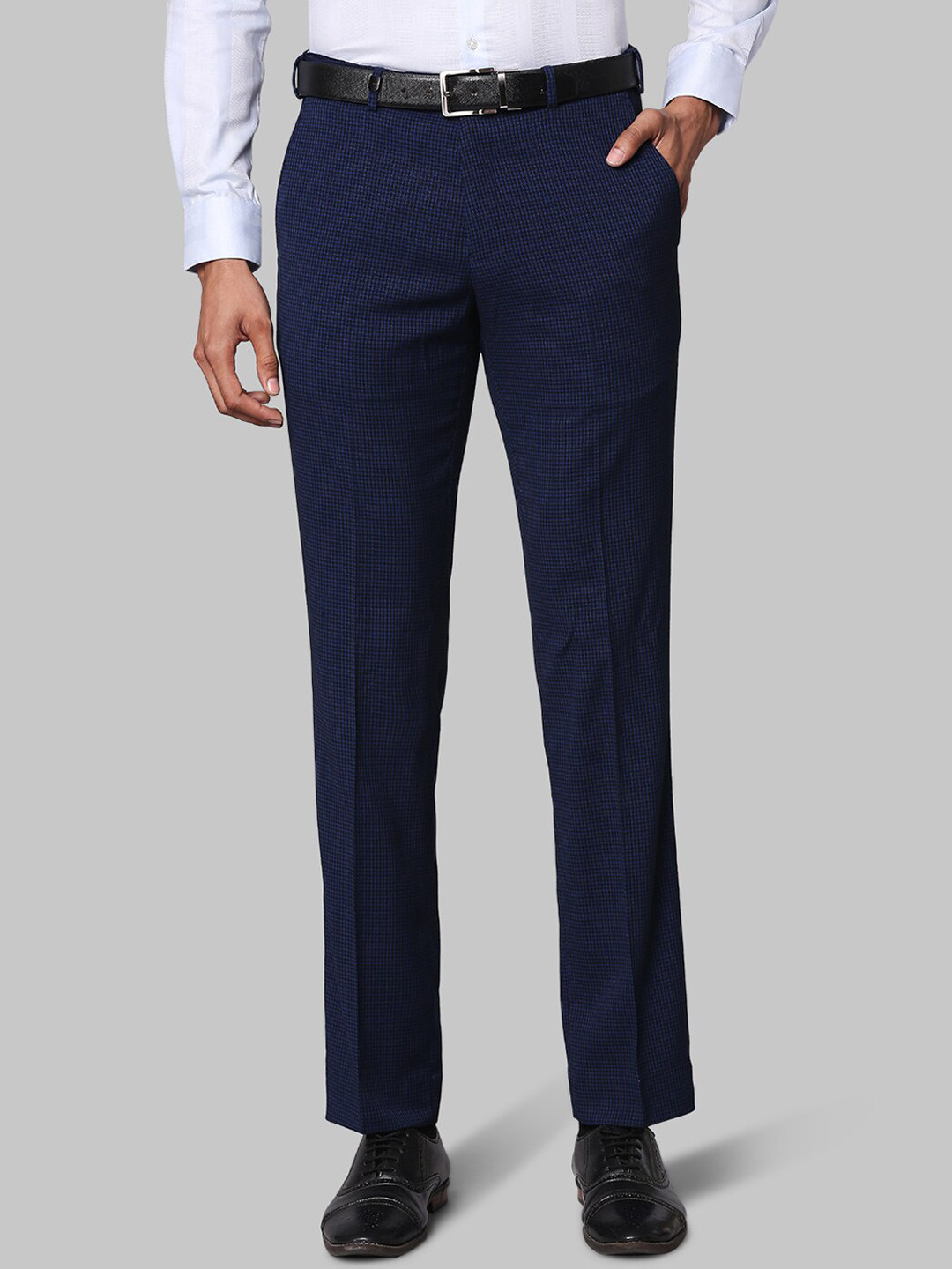 Buy Park Avenue Men Blue Formal Trousers - Trousers for Men 16668762 ...