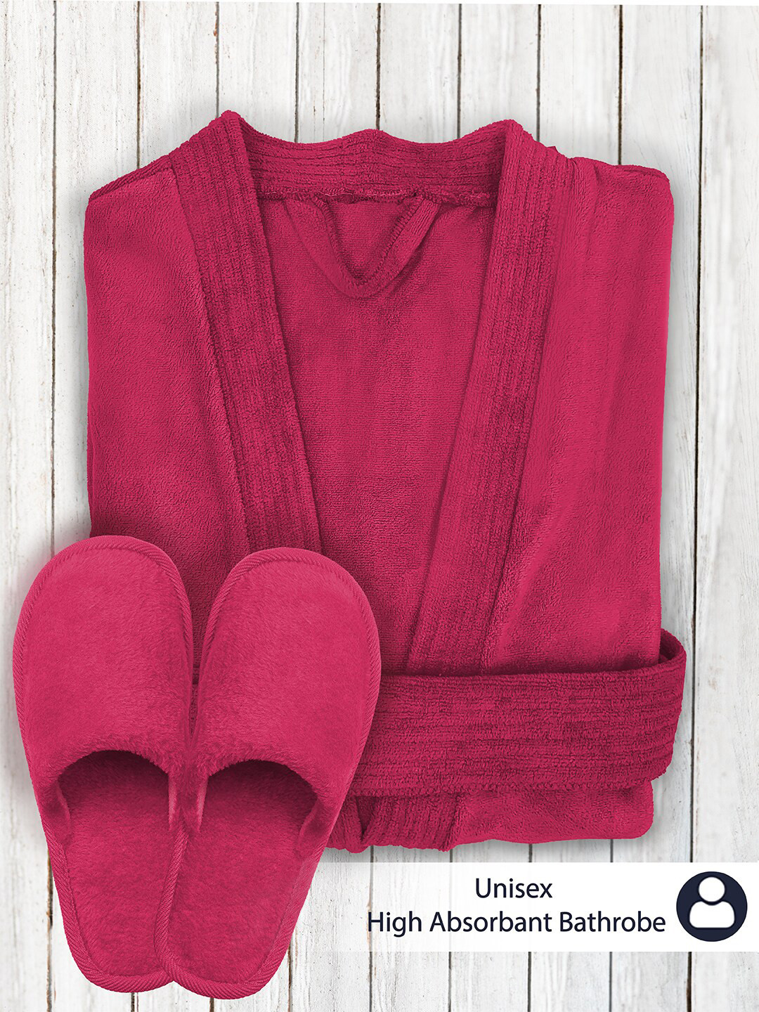 Buy Aura Adults Pink Caldezonia Microfiber Bathrobe With Slipper Bath