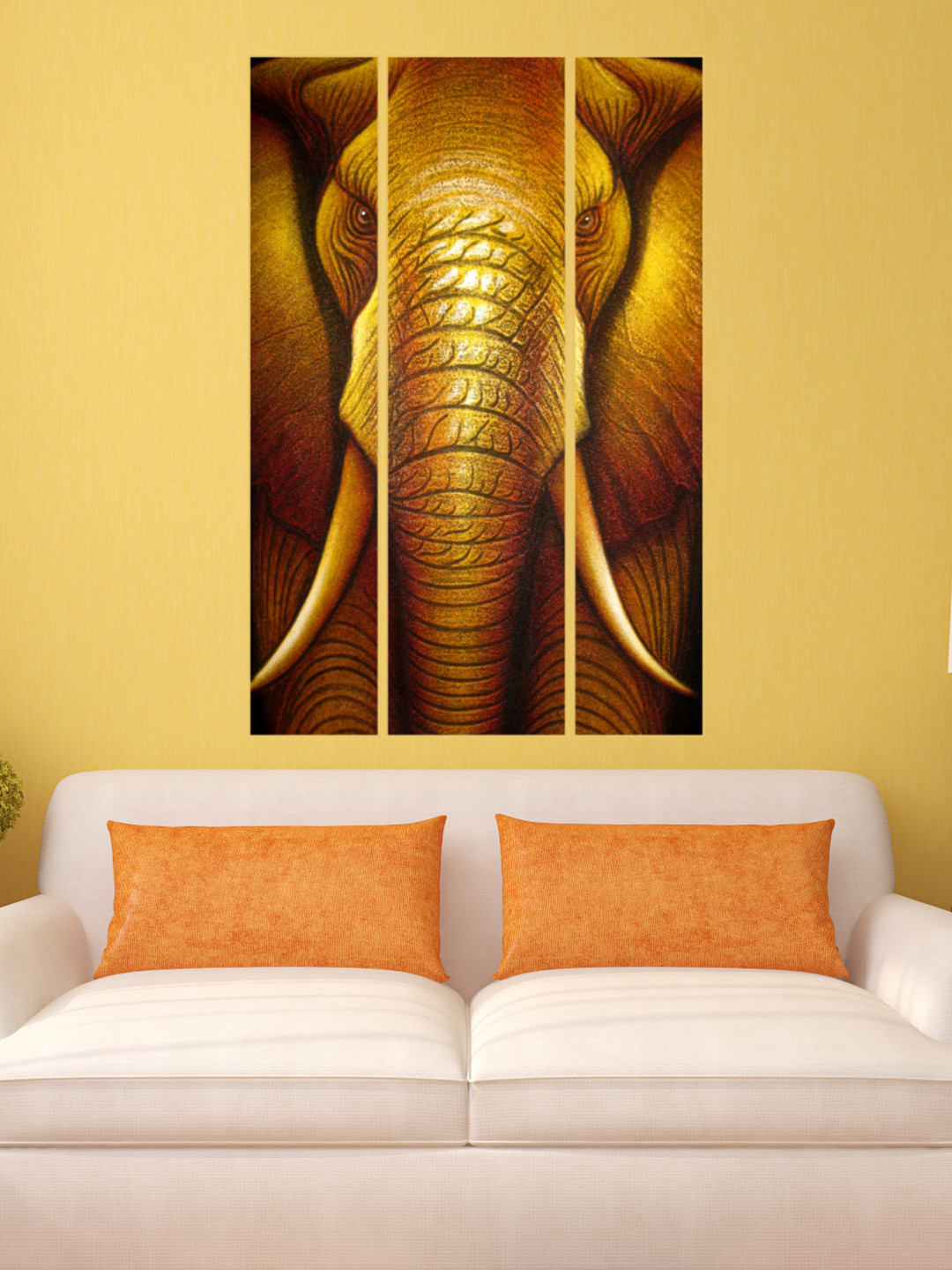 Buy DeStudio Multicoloured Elephant Face Wall Painting Sticker Decals