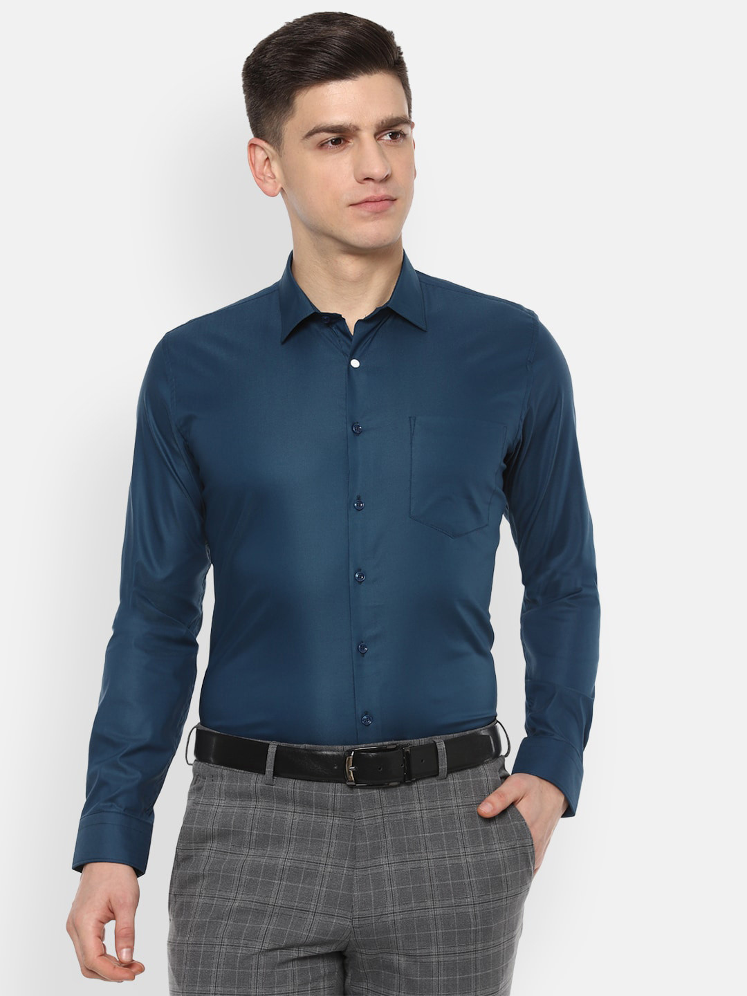Buy Van Heusen Men Navy Blue Slim Fit Formal Shirt Shirts for Men