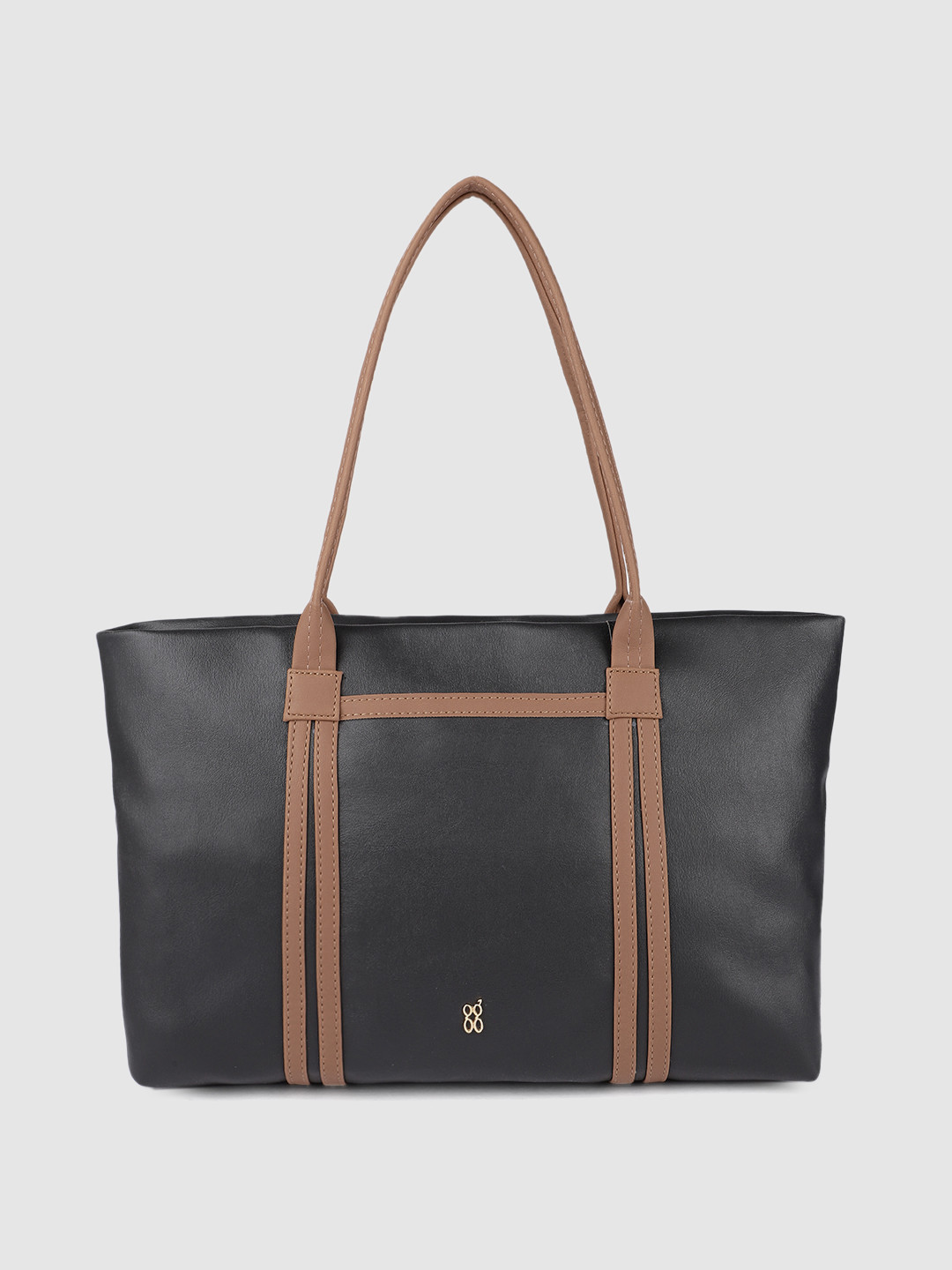 Buy Baggit Black Solid Regular Structured Shoulder Bag With Applique