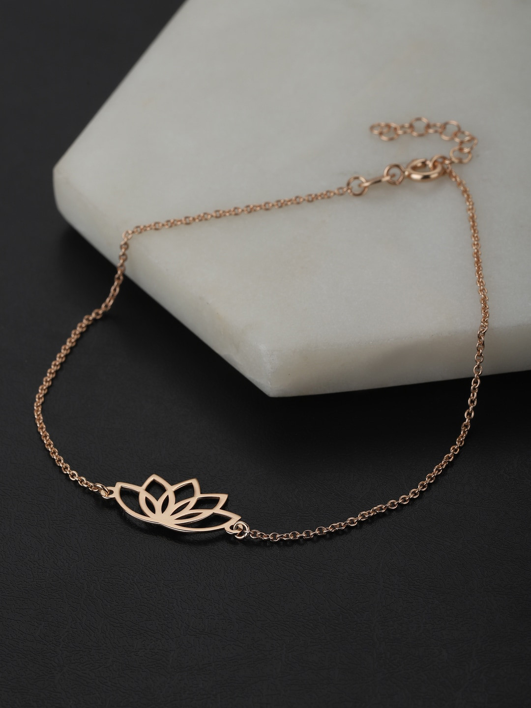 Buy VANBELLE 925 Sterling Silver Rose Gold Plated Anklet Anklet for