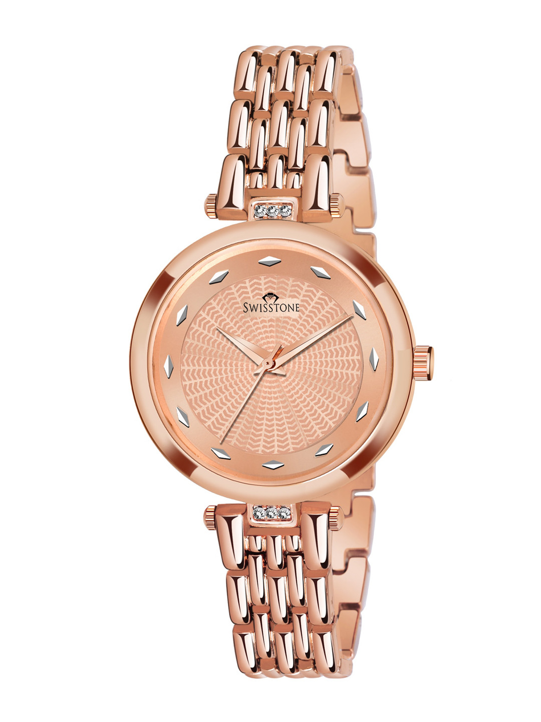 Buy SWISSTONE Women Rose Gold Bracelet Style Straps Analogue Watch