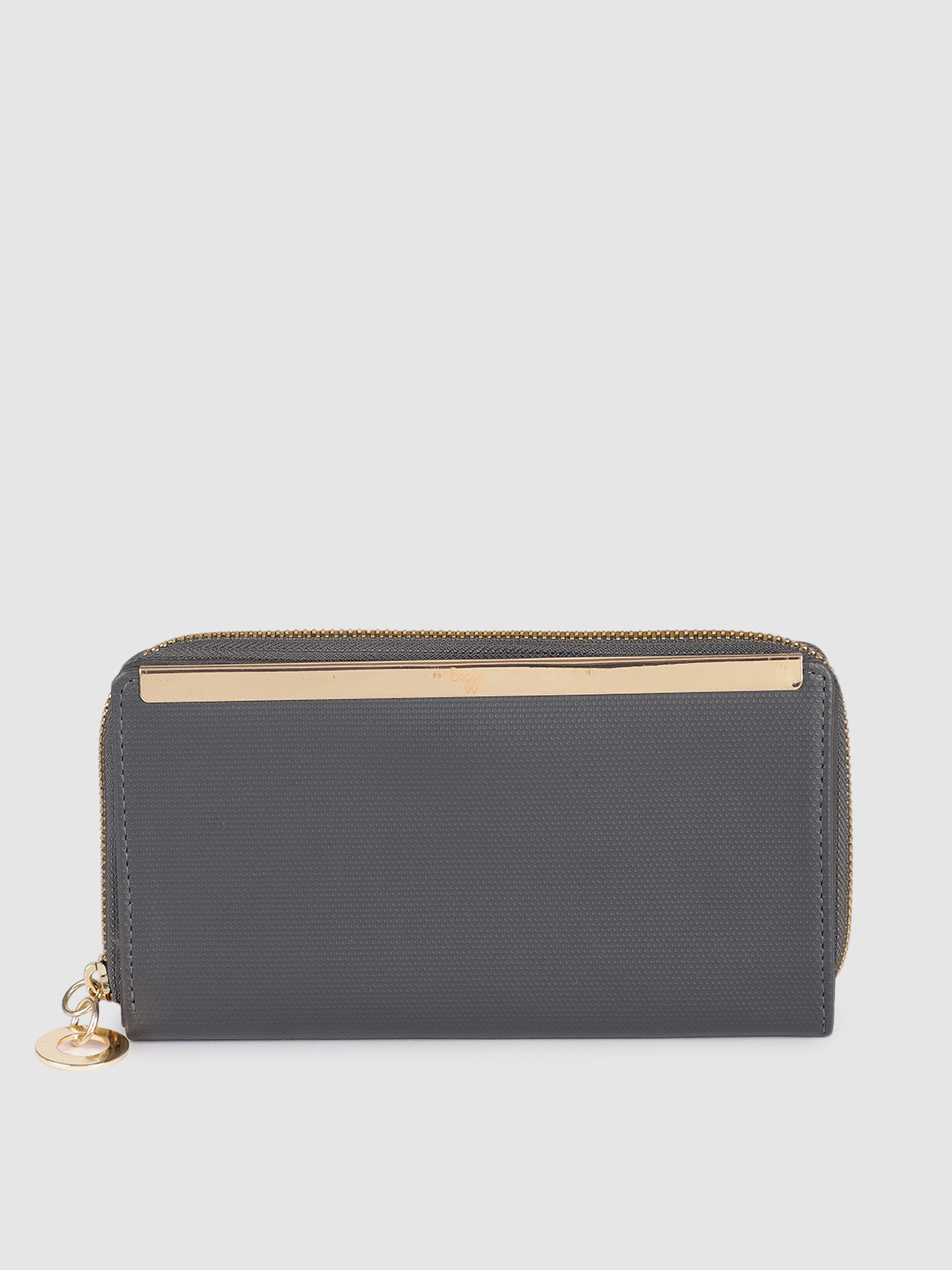 Buy Baggit Women Grey Textured Zip Around Wallet Wallets for Women