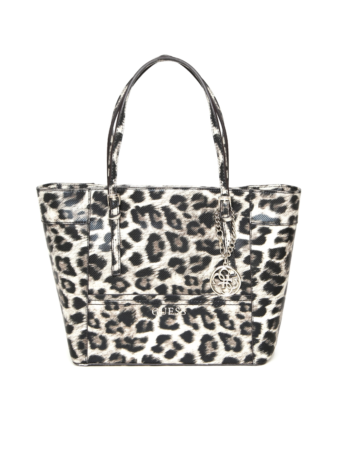 Guess Black Beige Leopard Print Shoulder Bag Handbags For Guess Black Beige Leopard Print Shoulder Bag Handbags For Women 1668082 Myntra