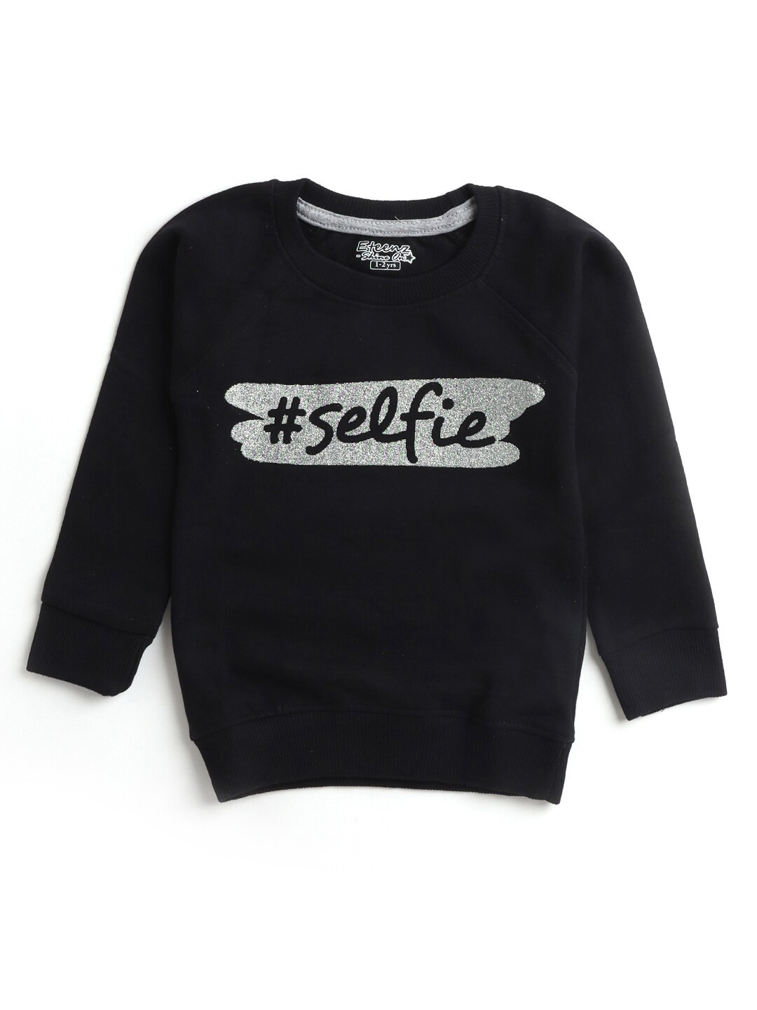 Buy Hopscotch Girls Black Printed Sweatshirt Sweatshirts for Girls