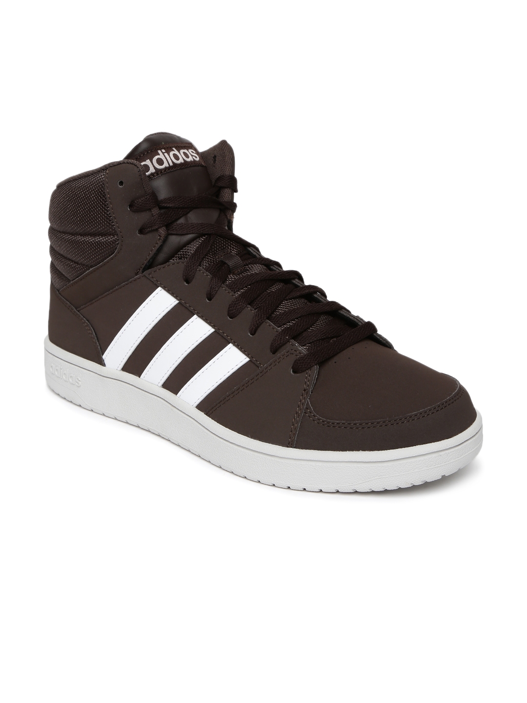 Buy ADIDAS NEO Men Brown Solid Hoops VS Mid Top Sneakers - Casual Shoes for Men 1668464 | Myntra